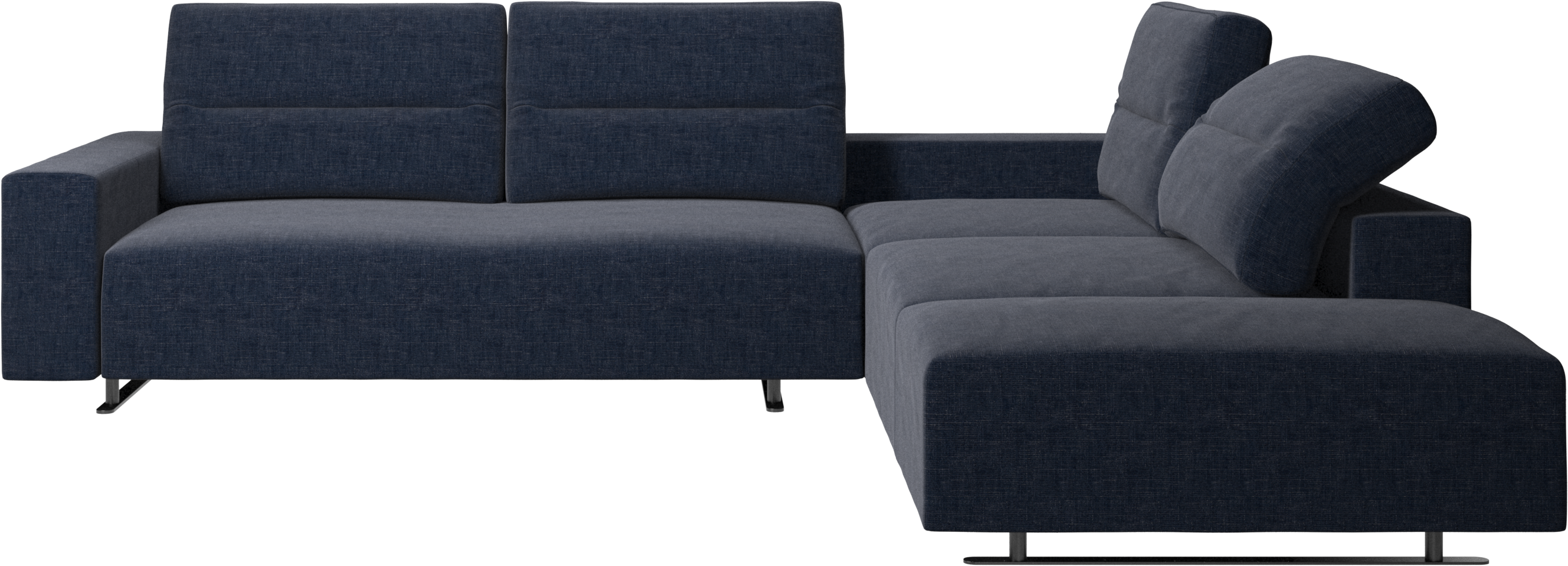 Hampton corner sofa with adjustable back and storage on left side 